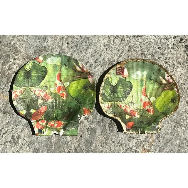 Vintage Boho Decoupage Oyster Shells - Set of 2 — additional photo 3