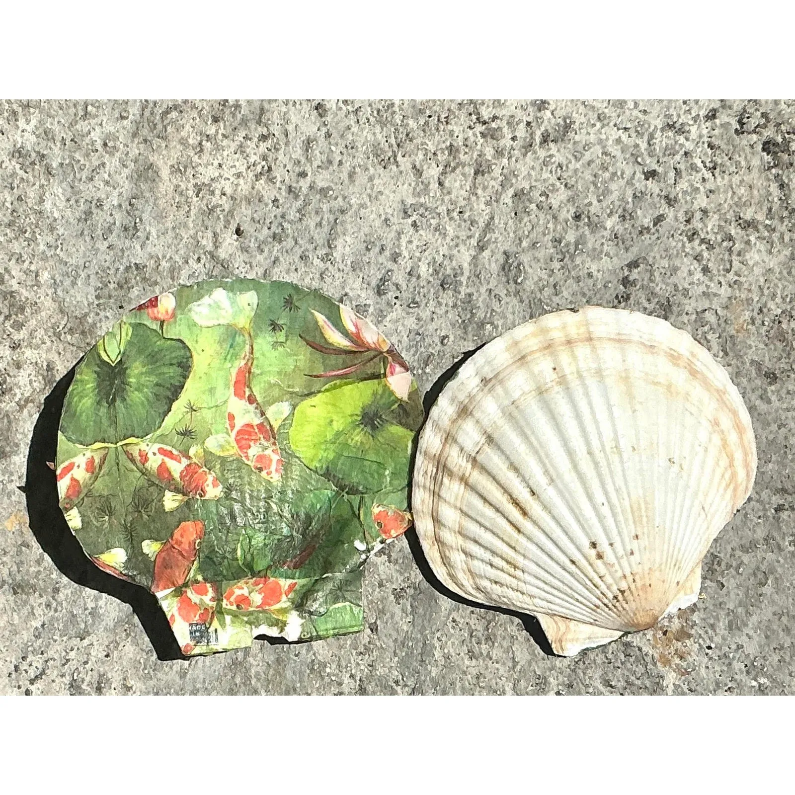 Vintage Boho Decoupage Oyster Shells - Set of 2 — additional photo 5