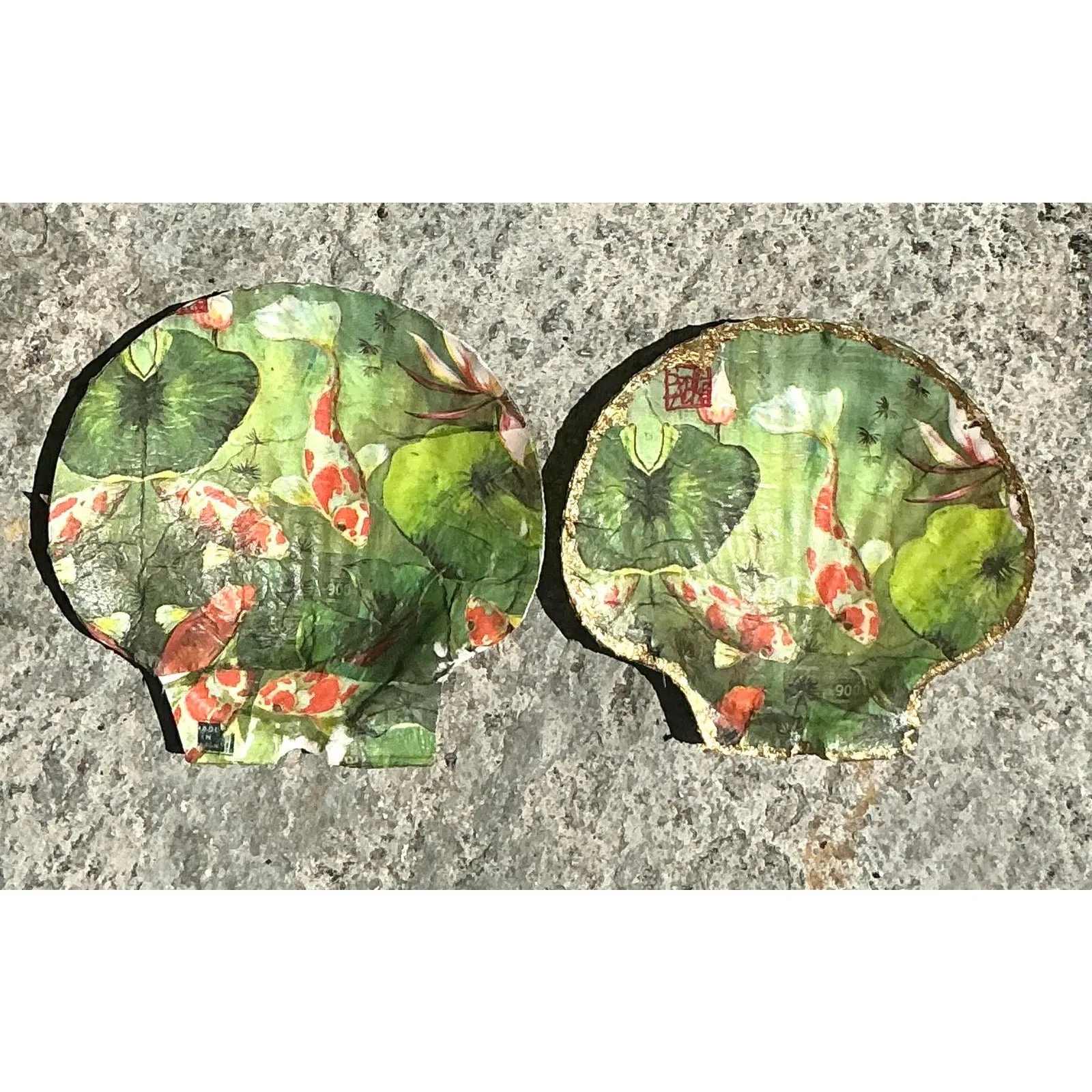 Vintage Boho Decoupage Oyster Shells - Set of 2 — additional photo 6