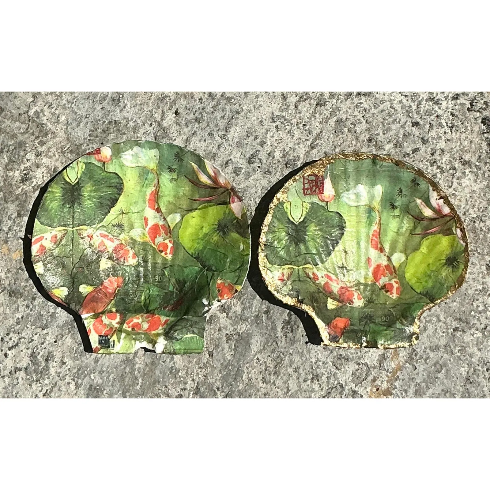 Vintage Boho Decoupage Oyster Shells - Set of 2 — additional photo 7