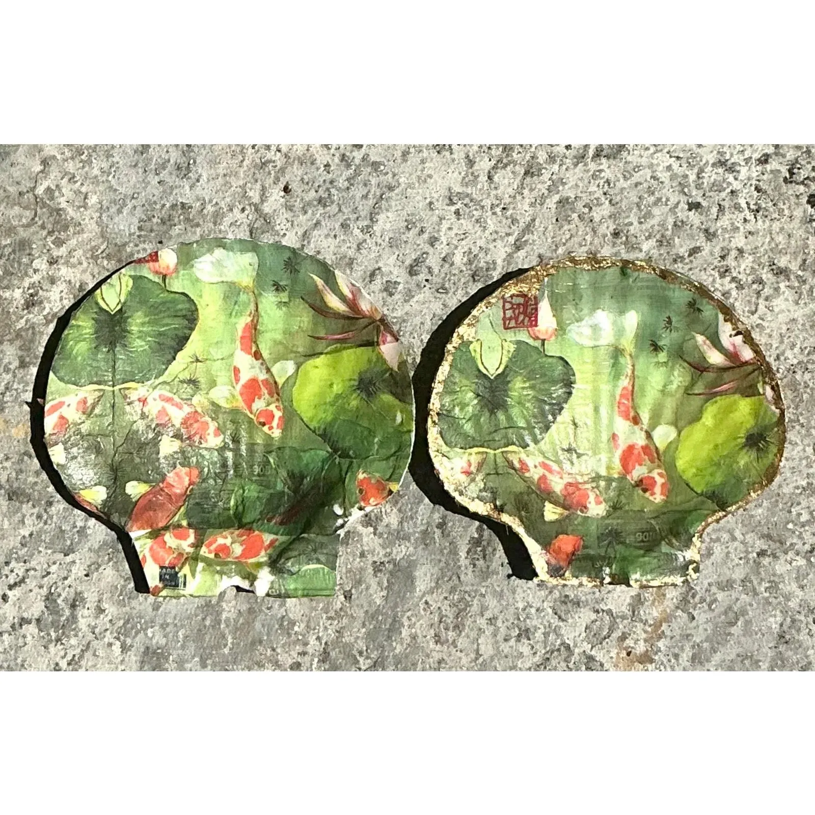 Vintage Boho Decoupage Oyster Shells - Set of 2 — additional photo 8
