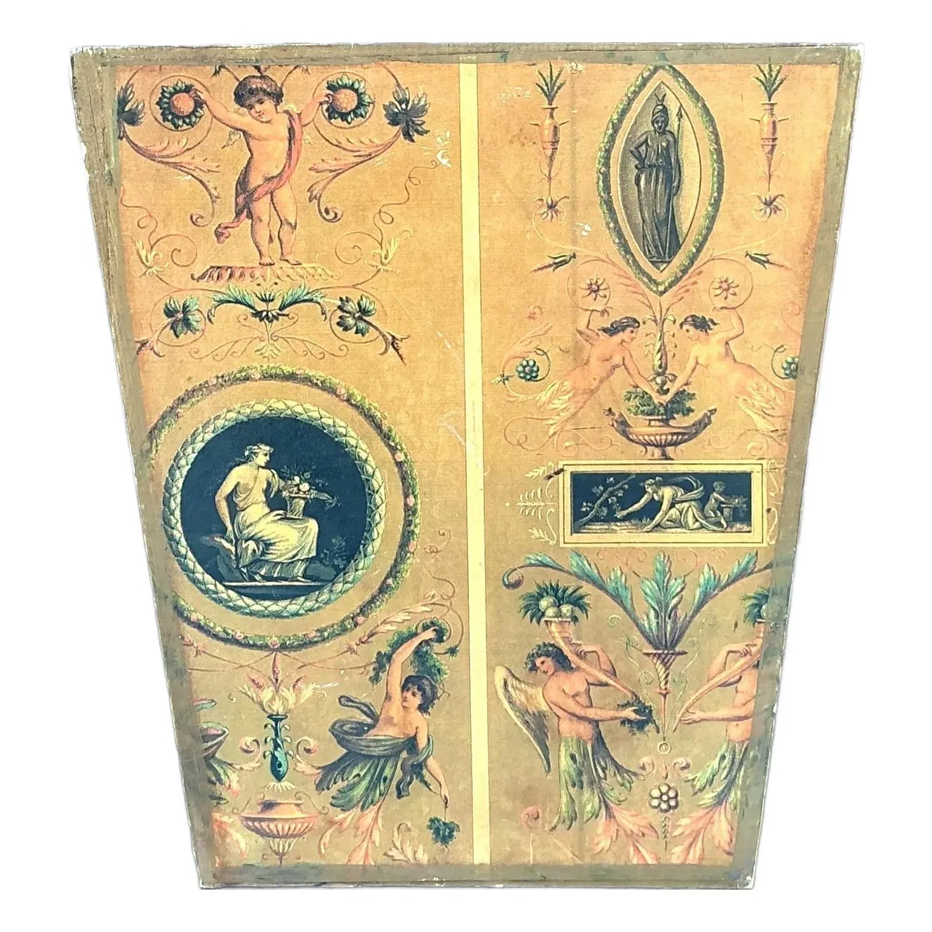 Vintage Neoclassical Wrapped Waster Paper Basket — additional photo 1