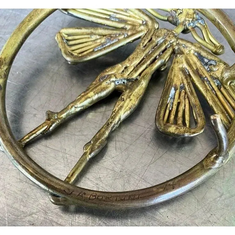 Vintage Mid Century Modern Belt Buckle Signed by Joseph Burlini — additional photo 4