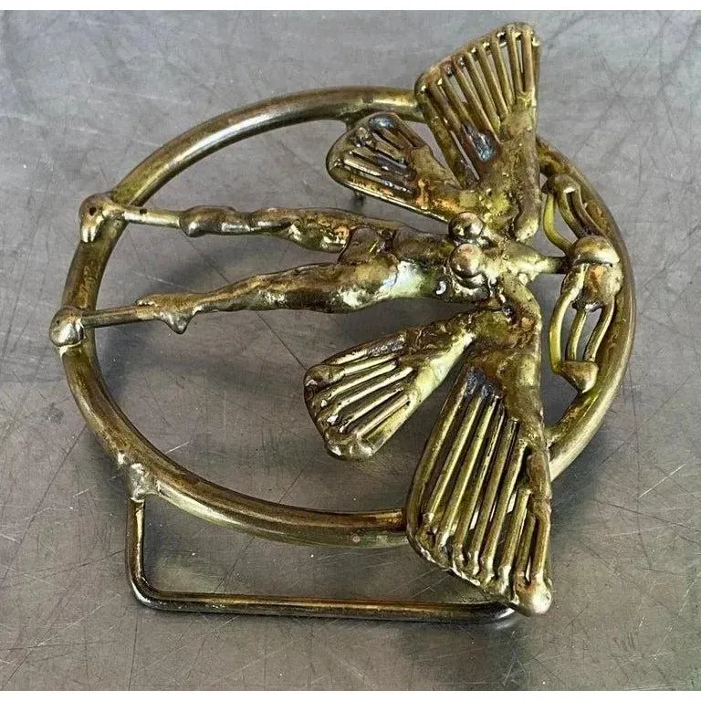 Vintage Mid Century Modern Belt Buckle Signed by Joseph Burlini — additional photo 5
