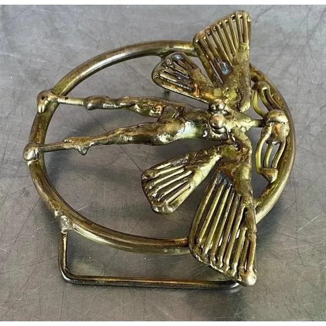 Vintage Mid Century Modern Belt Buckle Signed by Joseph Burlini — additional photo 5