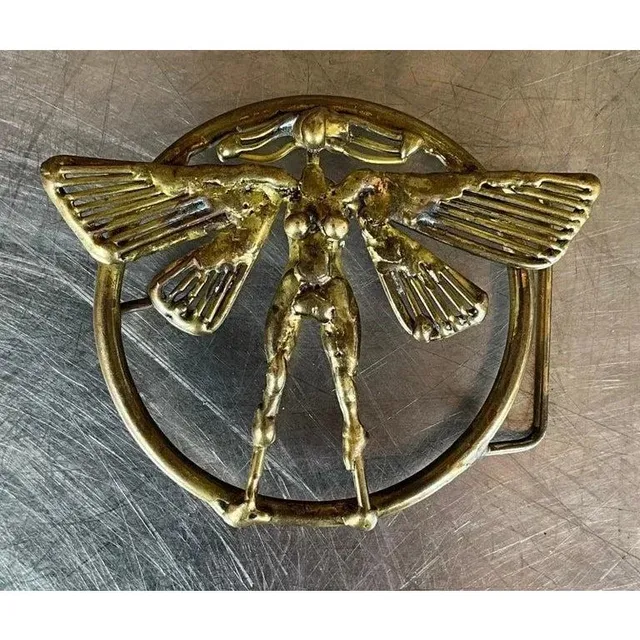 Vintage Mid Century Modern Belt Buckle Signed by Joseph Burlini — additional photo 2