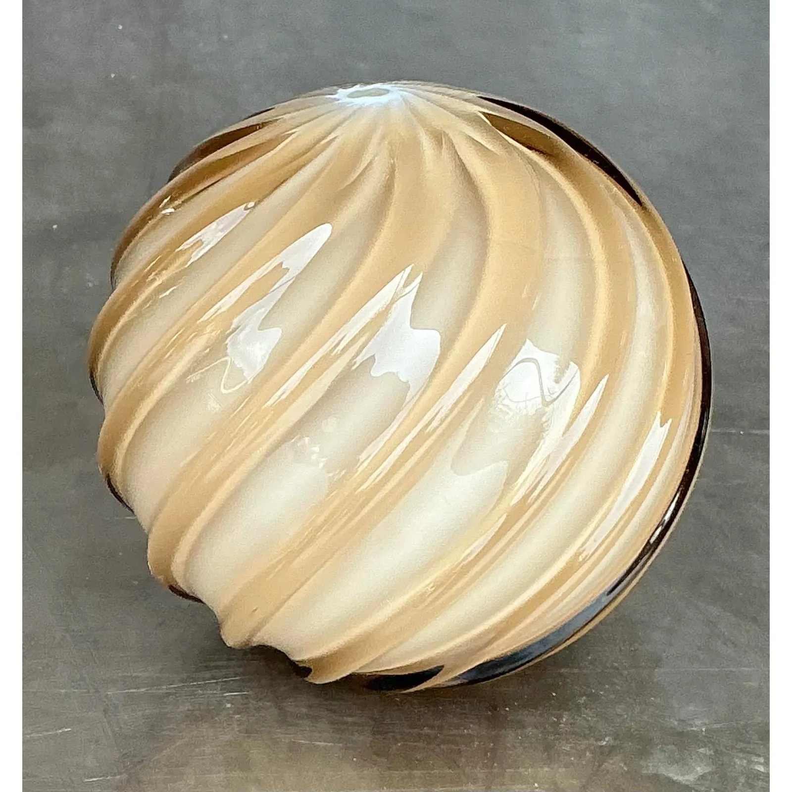 Vintage Regency Blown Glass Swirl Sphere — additional photo 7