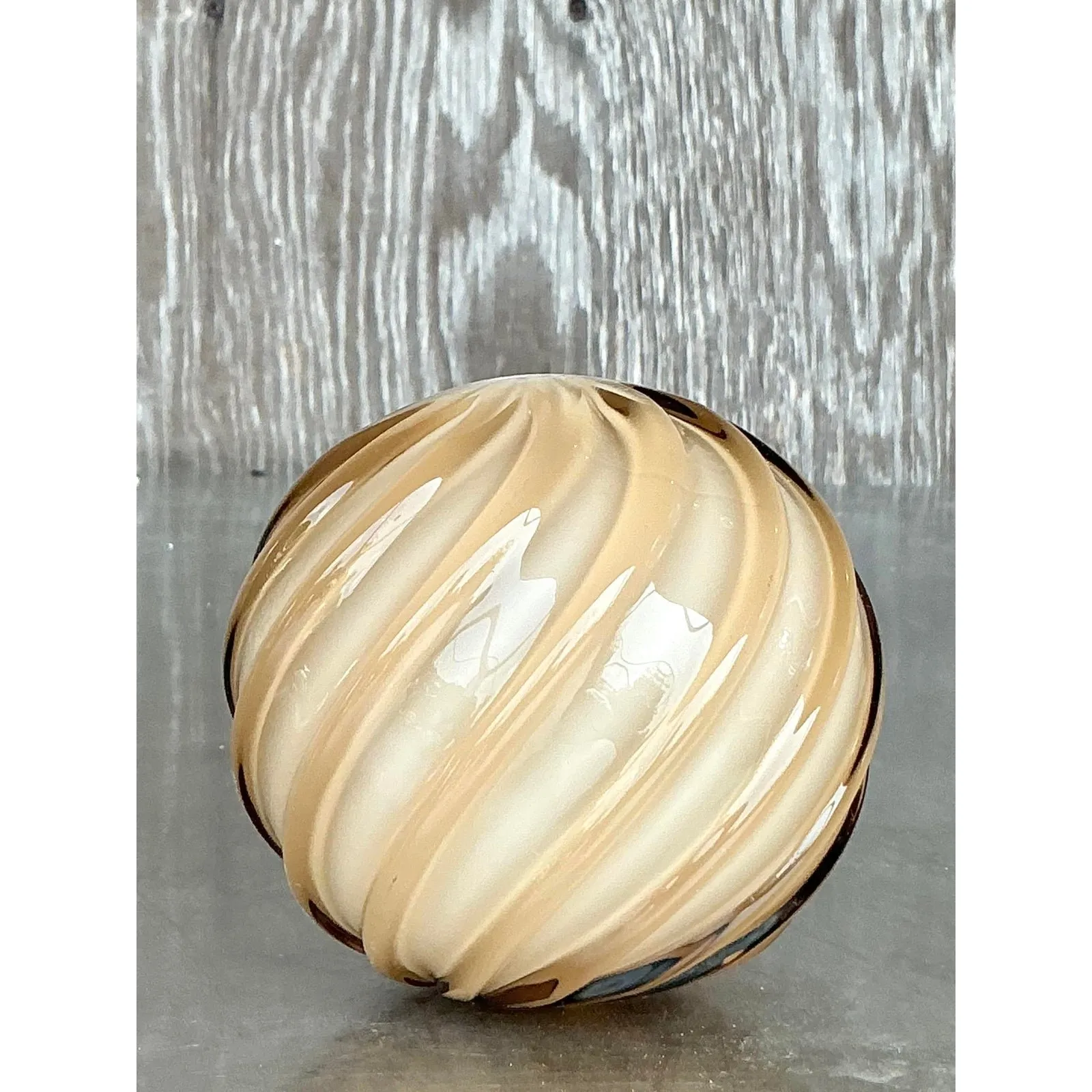 Vintage Regency Blown Glass Swirl Sphere — additional photo 5