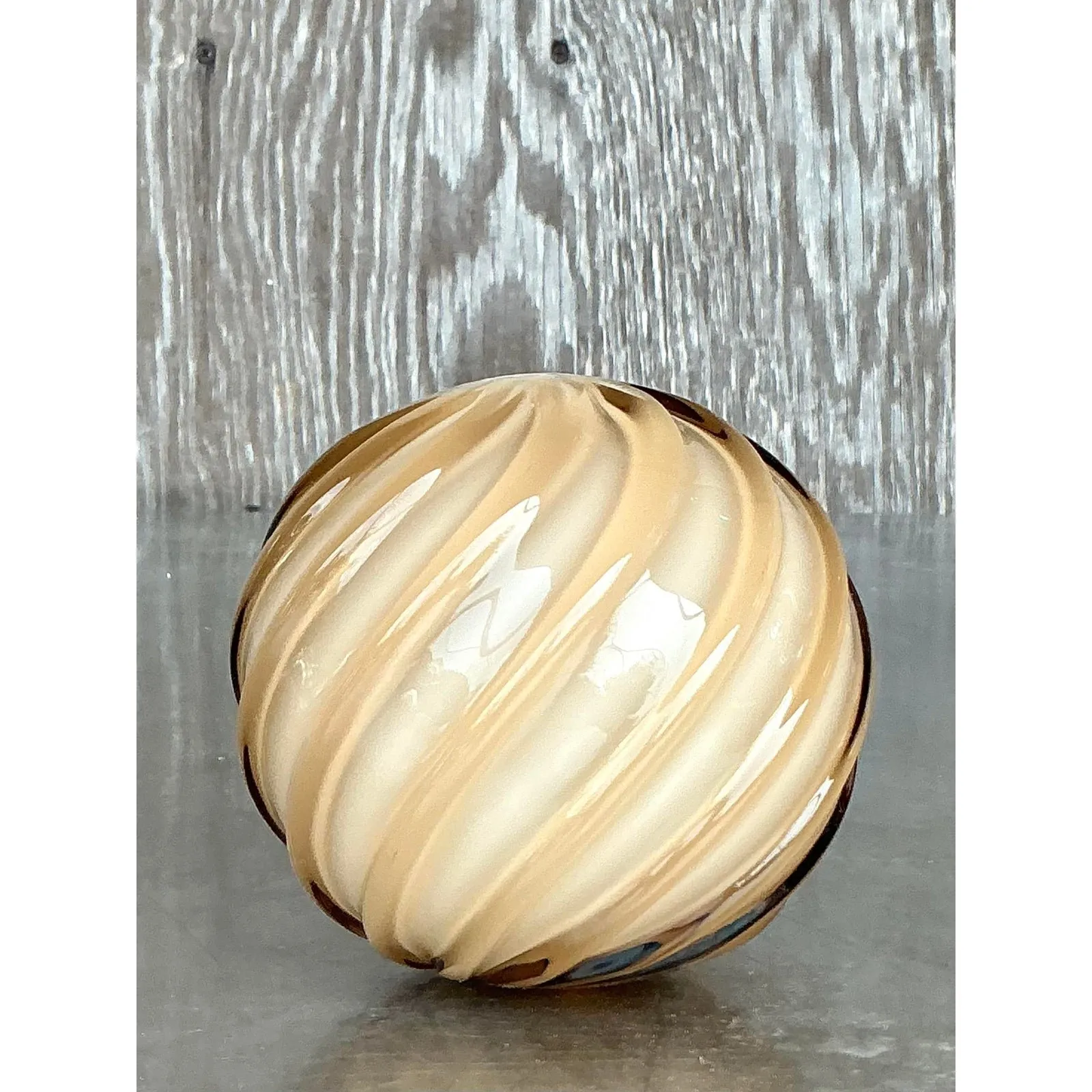 Vintage Regency Blown Glass Swirl Sphere — additional photo 6