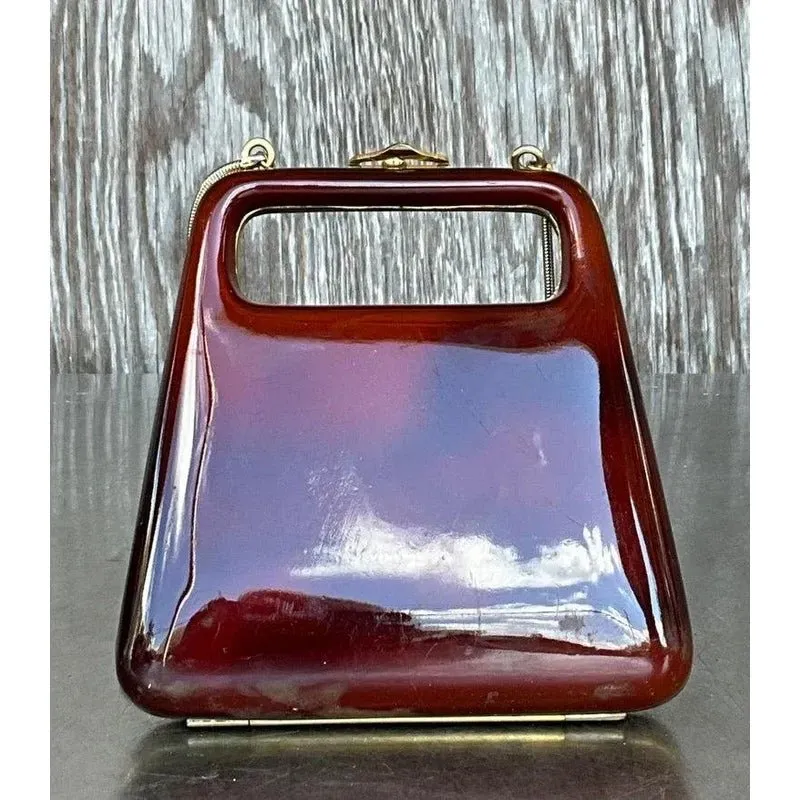 Vintage Retro Lucite Clutch - Detail view