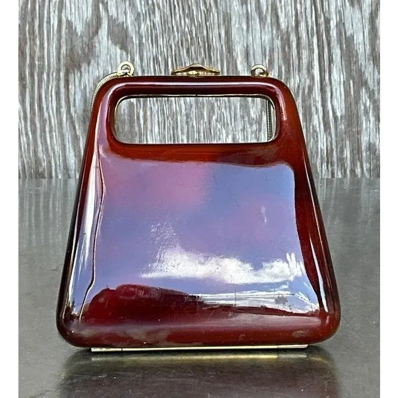 Vintage Retro Lucite Clutch - Side view