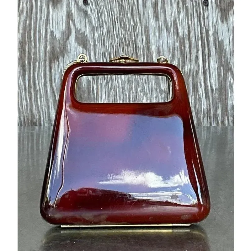 Vintage Retro Lucite Clutch - Close-up view