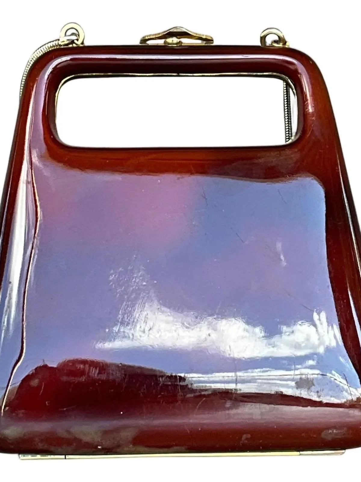 Vintage Retro Lucite Clutch - Bottom view
