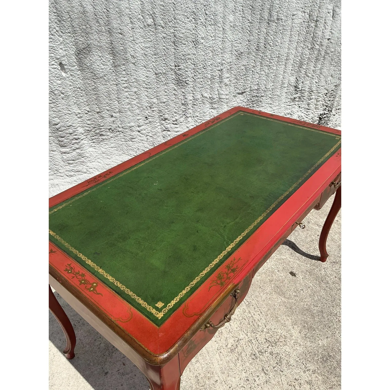 Vintage Baker Red Lacquered Chinoiserie Writing Desk — additional photo 7