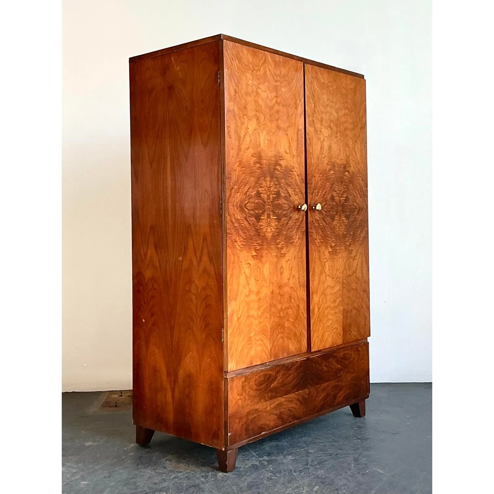 Vintage Burl Wood Armoire