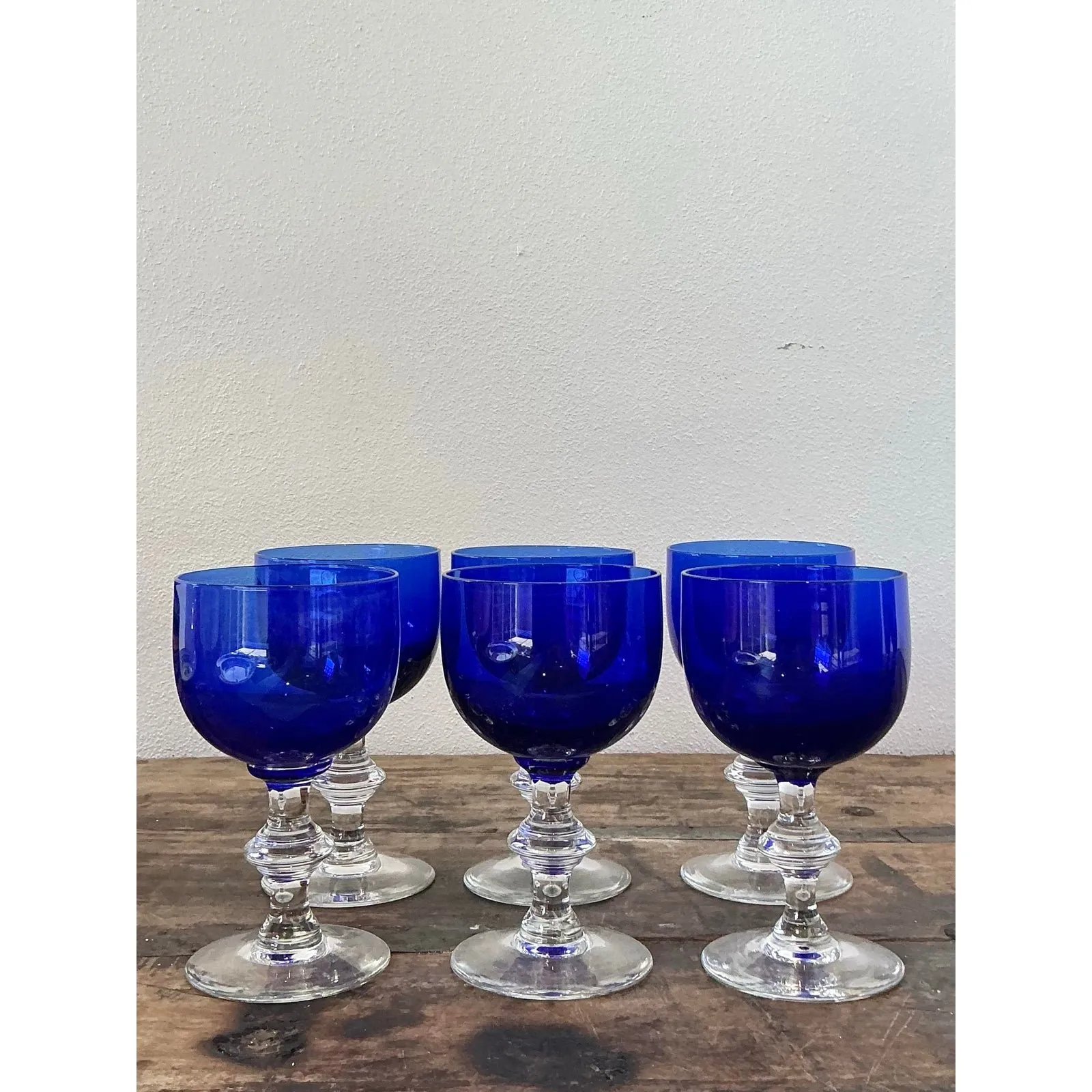 Vintage Cobalt Blue Stemware - Set of 6 — additional photo 1