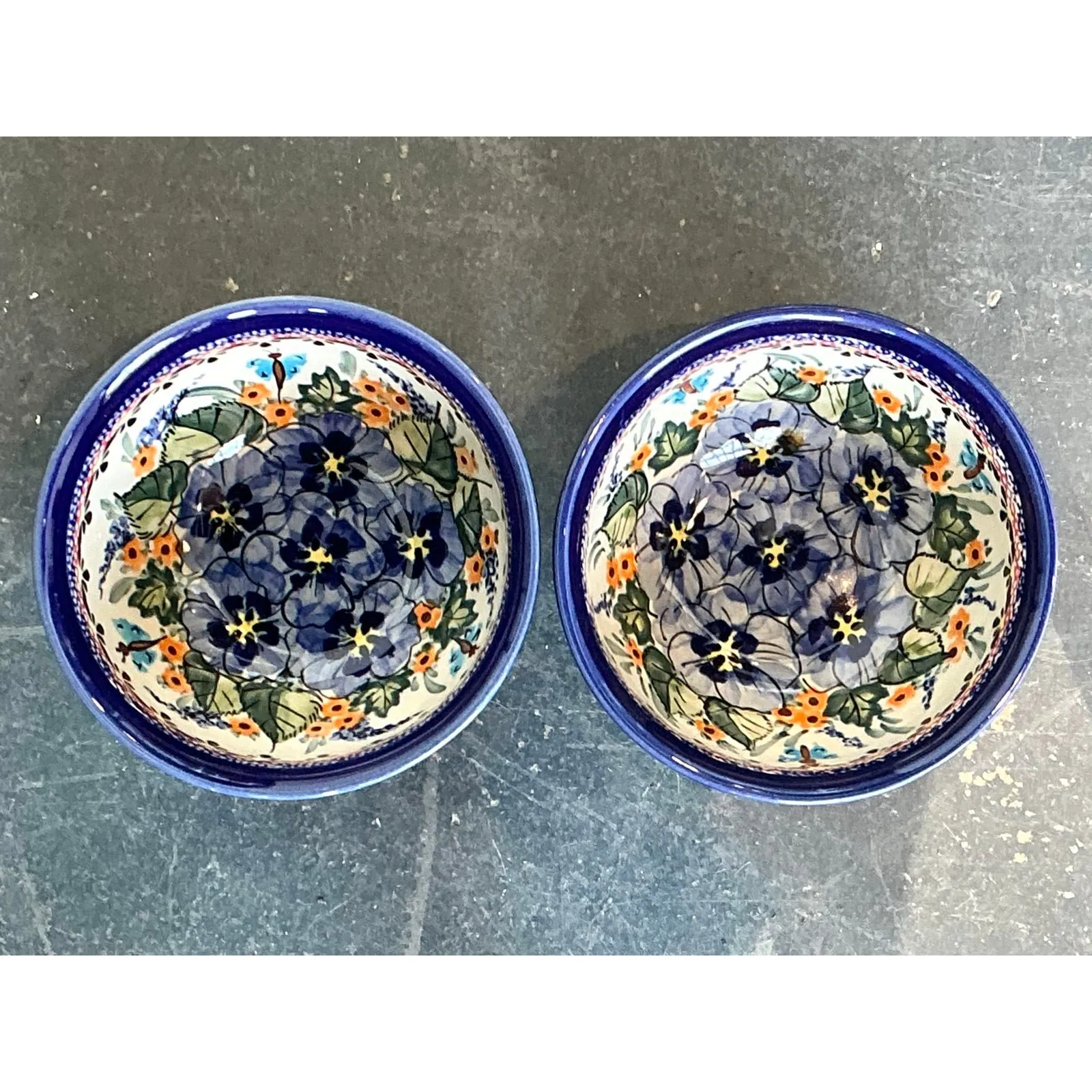 Vintage Polish Hand Painted Ceramic Bowls - Set of 2 — additional photo 6