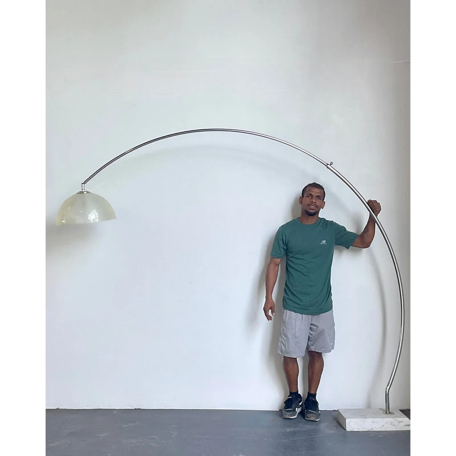 Vintage Chrome and Glass Arc Lamp — additional photo 8