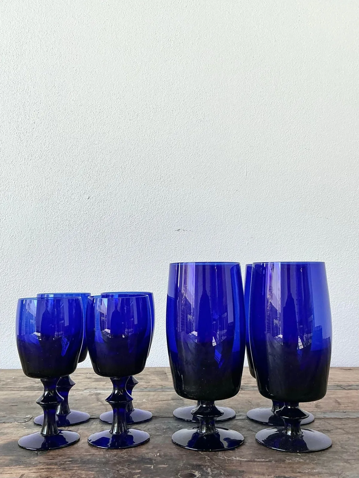 Vintage Cobalt Stemware - Set of 8 - Top view