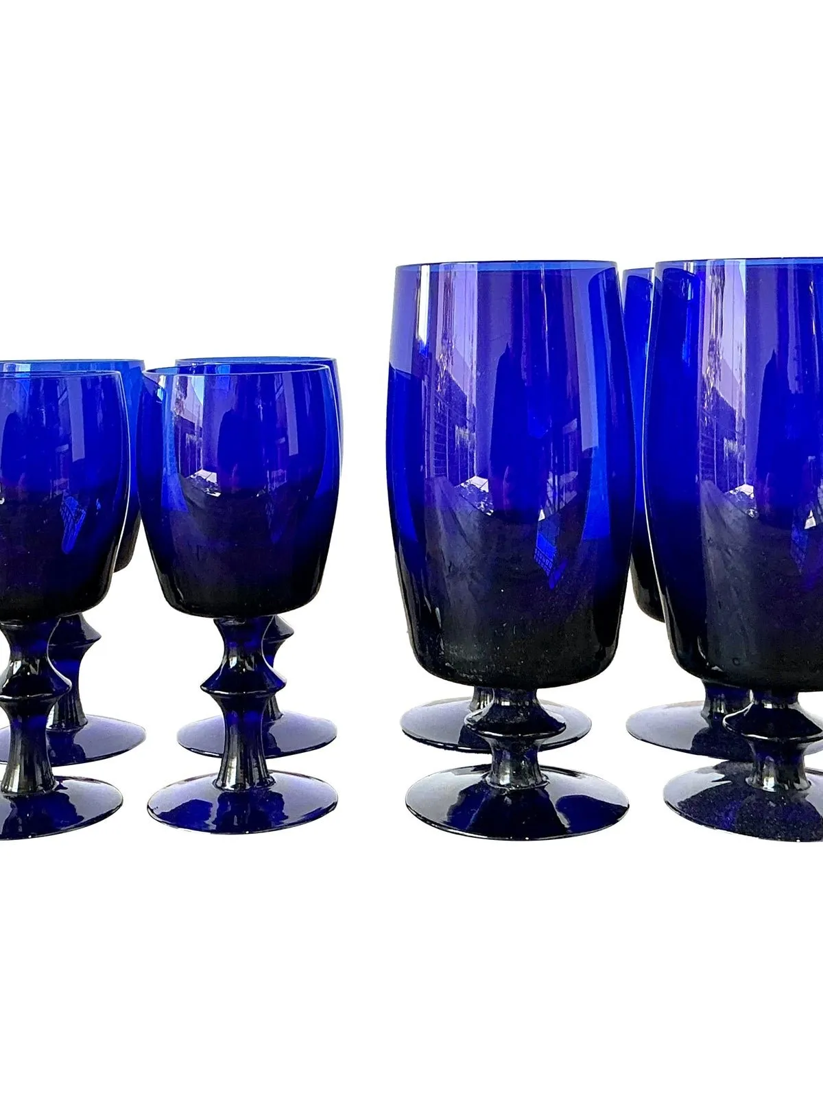 Vintage Cobalt Stemware - Set of 8 - Bottom view