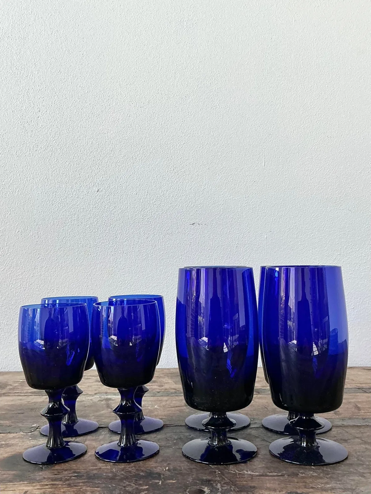 Vintage Cobalt Stemware - Set of 8 - Interior view