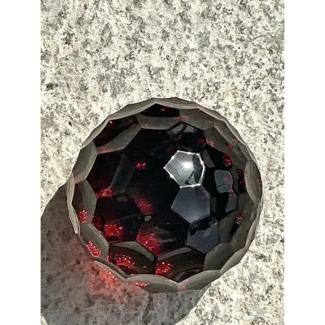 Vintage Regency Faceted Solid Glass Sphere — additional photo 3