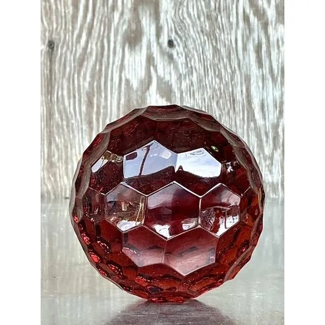 Vintage Regency Faceted Solid Glass Sphere — additional photo 5