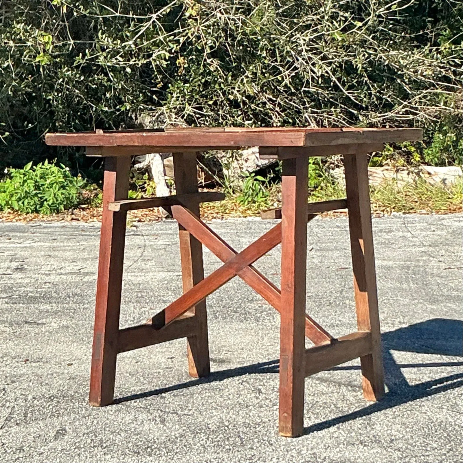 Early 20th Century Vintage Boho Primitive Side Table — additional photo 5