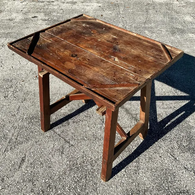Early 20th Century Vintage Boho Primitive Side Table — additional photo 6