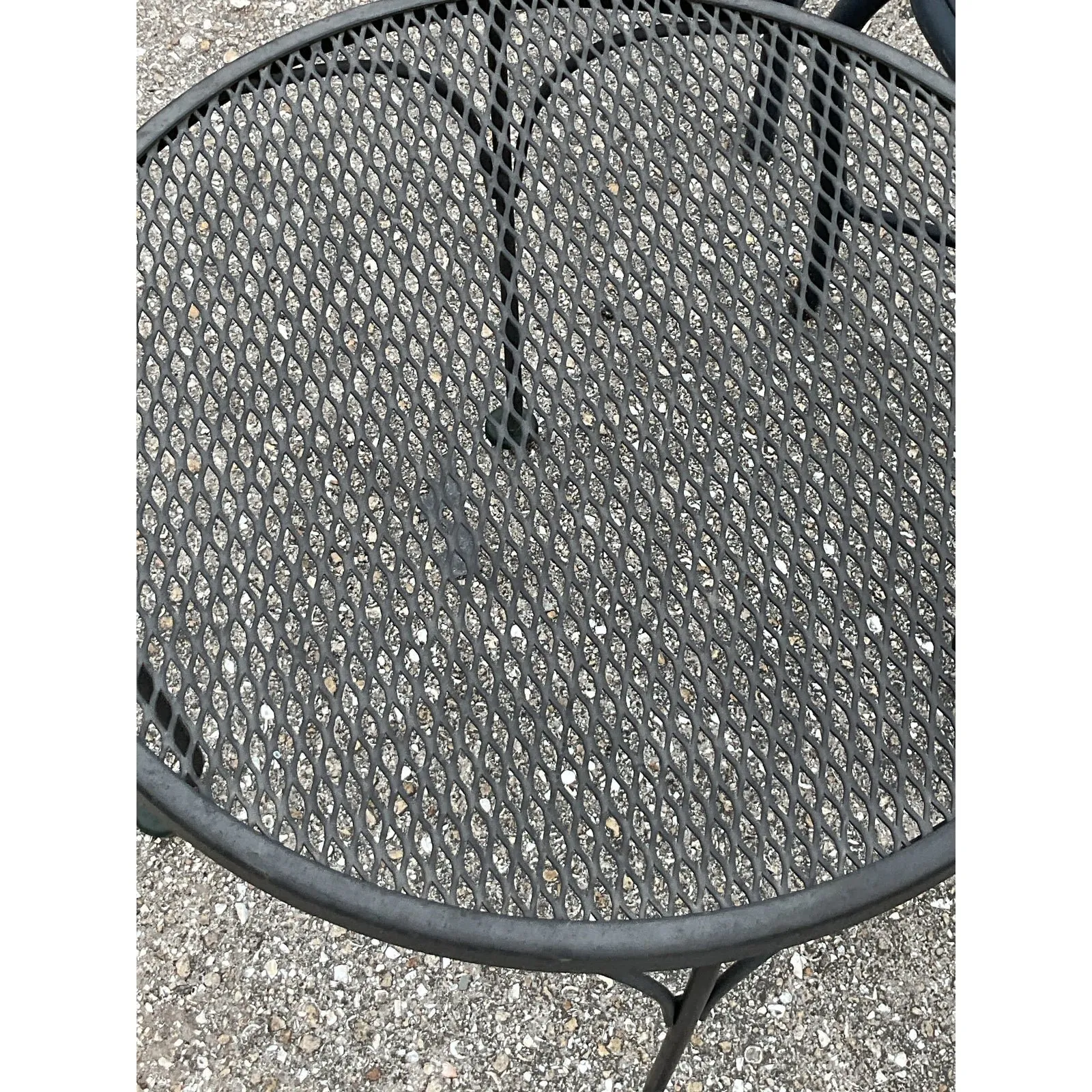 Mid 20th Century Black Wrought Iron Dining Table After Russell Woodard — additional photo 3