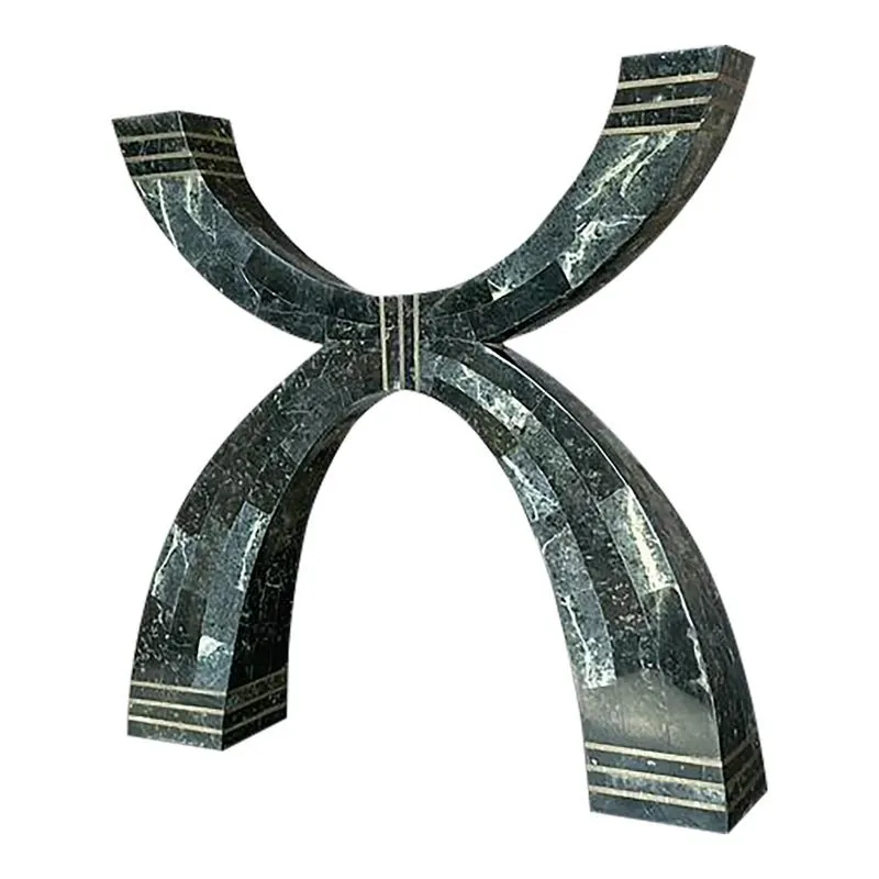 Vintage Boho Casa Bique Tessellated Stone and Bronze Candelabra — additional photo 8