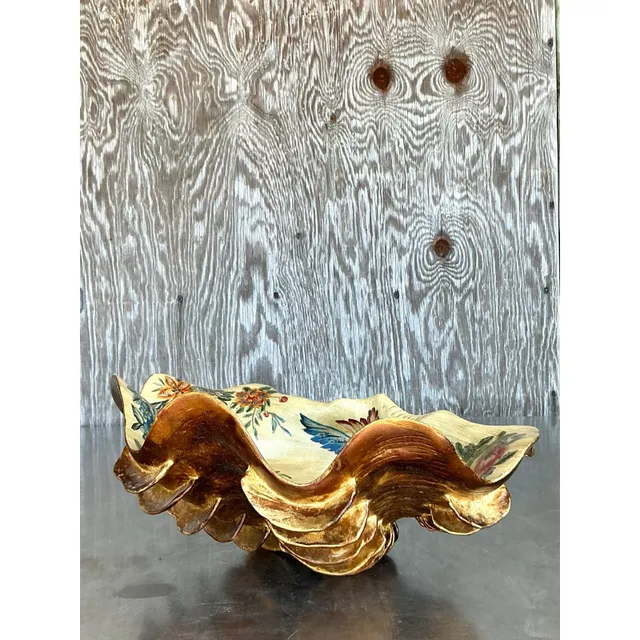 Vintage Regency Hand Painted Faux Clam Shell — additional photo 4