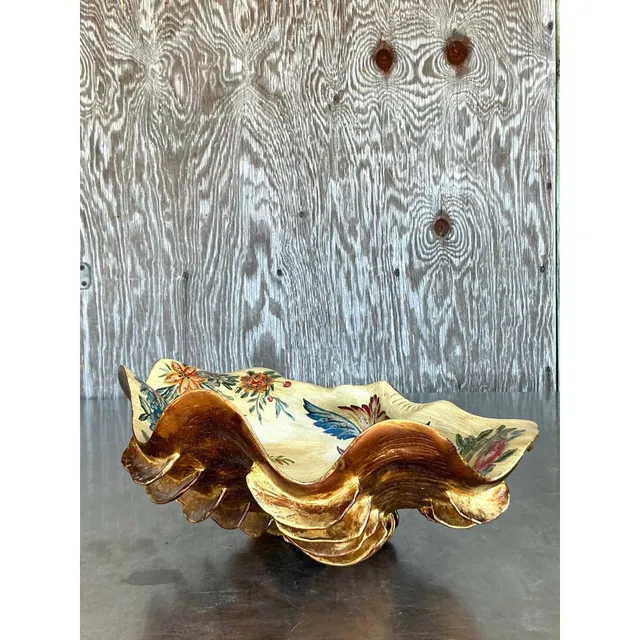 Vintage Regency Hand Painted Faux Clam Shell — additional photo 5