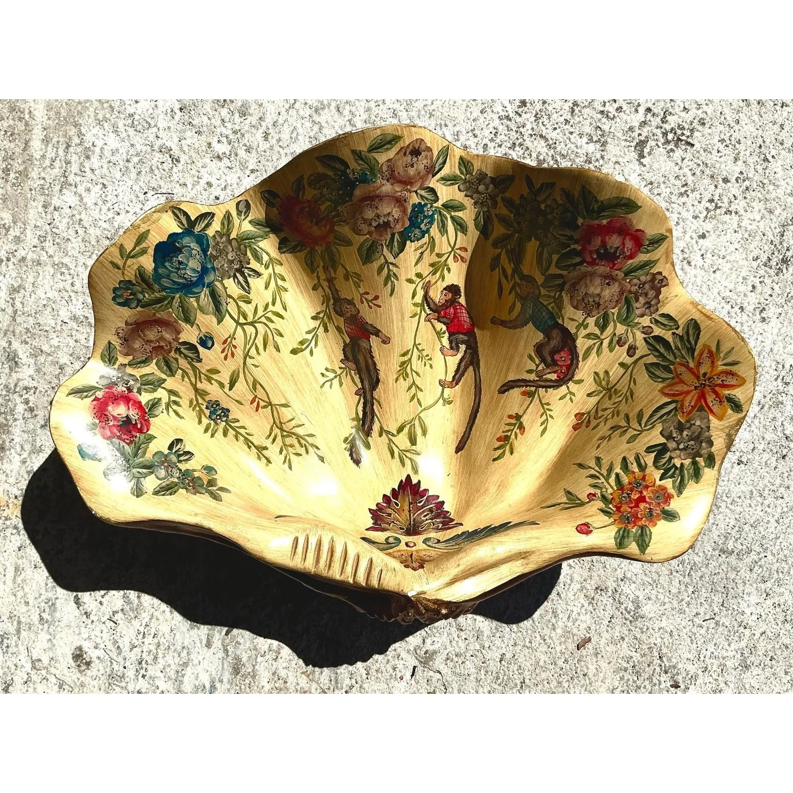 Vintage Regency Hand Painted Faux Clam Shell — additional photo 3