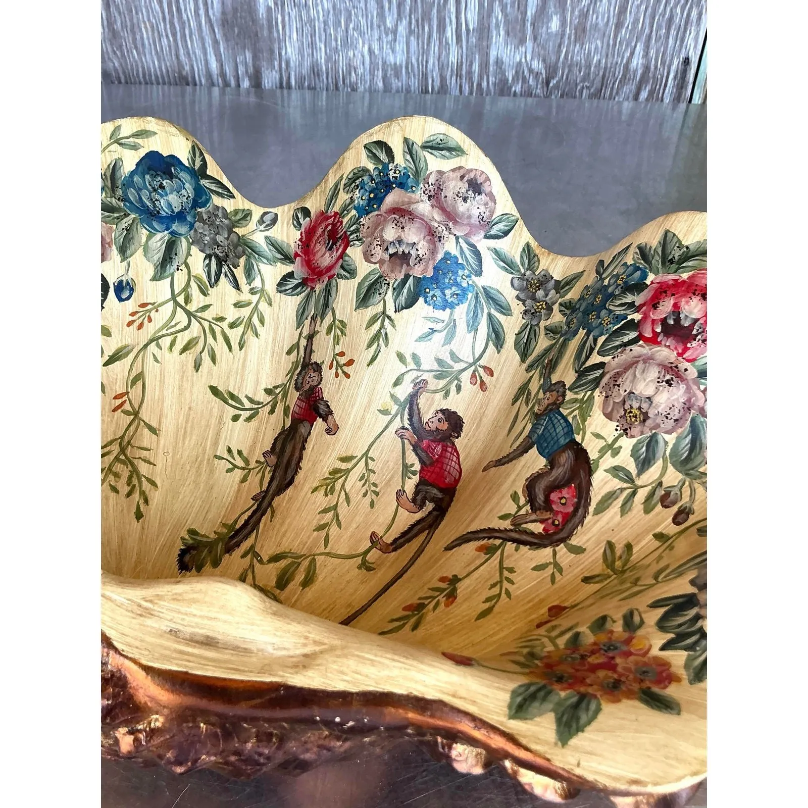 Vintage Regency Hand Painted Faux Clam Shell — additional photo 6