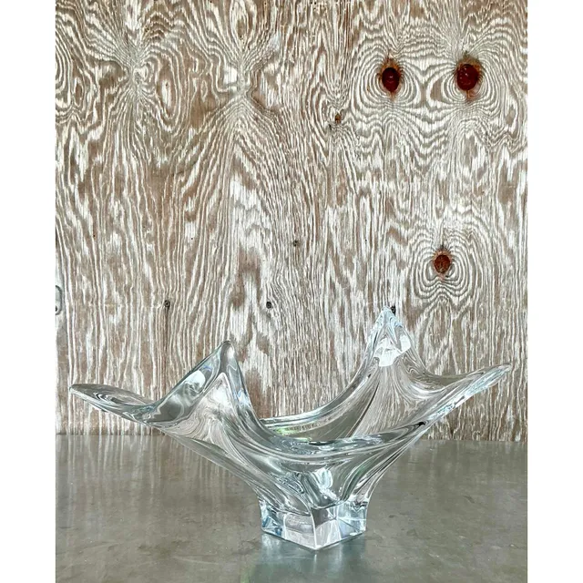 Vintage Boho Cofrac Art Ferrier Crystal Bowl — additional photo 1