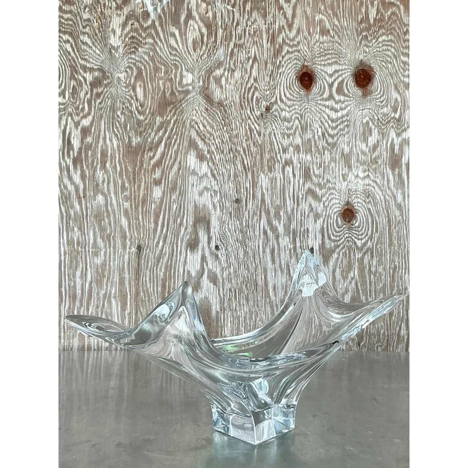 Vintage Boho Cofrac Art Ferrier Crystal Bowl — additional photo 2
