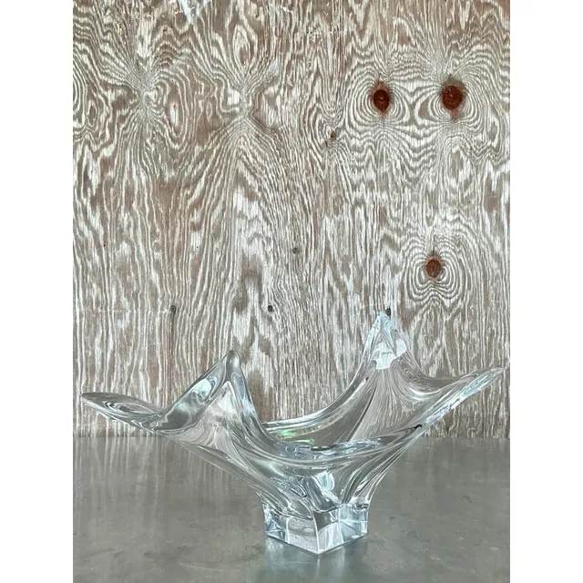 Vintage Boho Cofrac Art Ferrier Crystal Bowl — additional photo 2