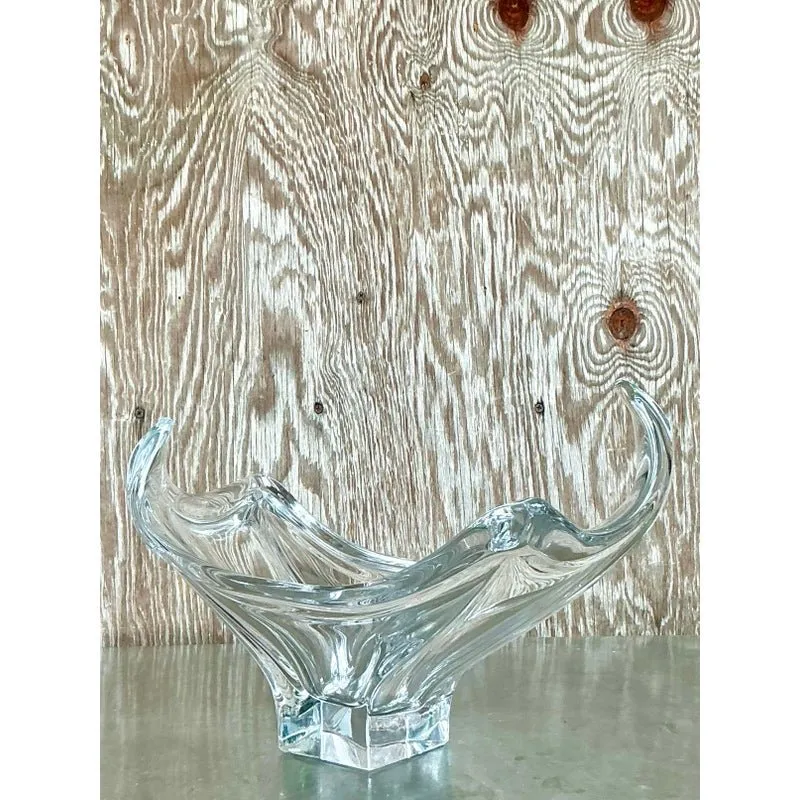 Vintage Boho Cofrac Art Ferrier Crystal Bowl — additional photo 3