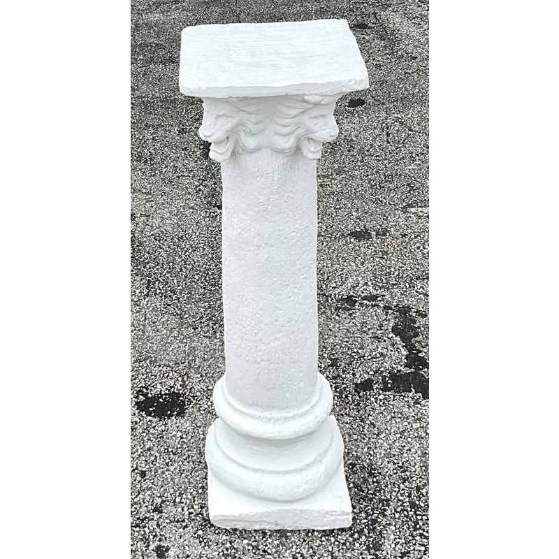 Vintage Boho Lions Head Cast Cement Column — additional photo 2