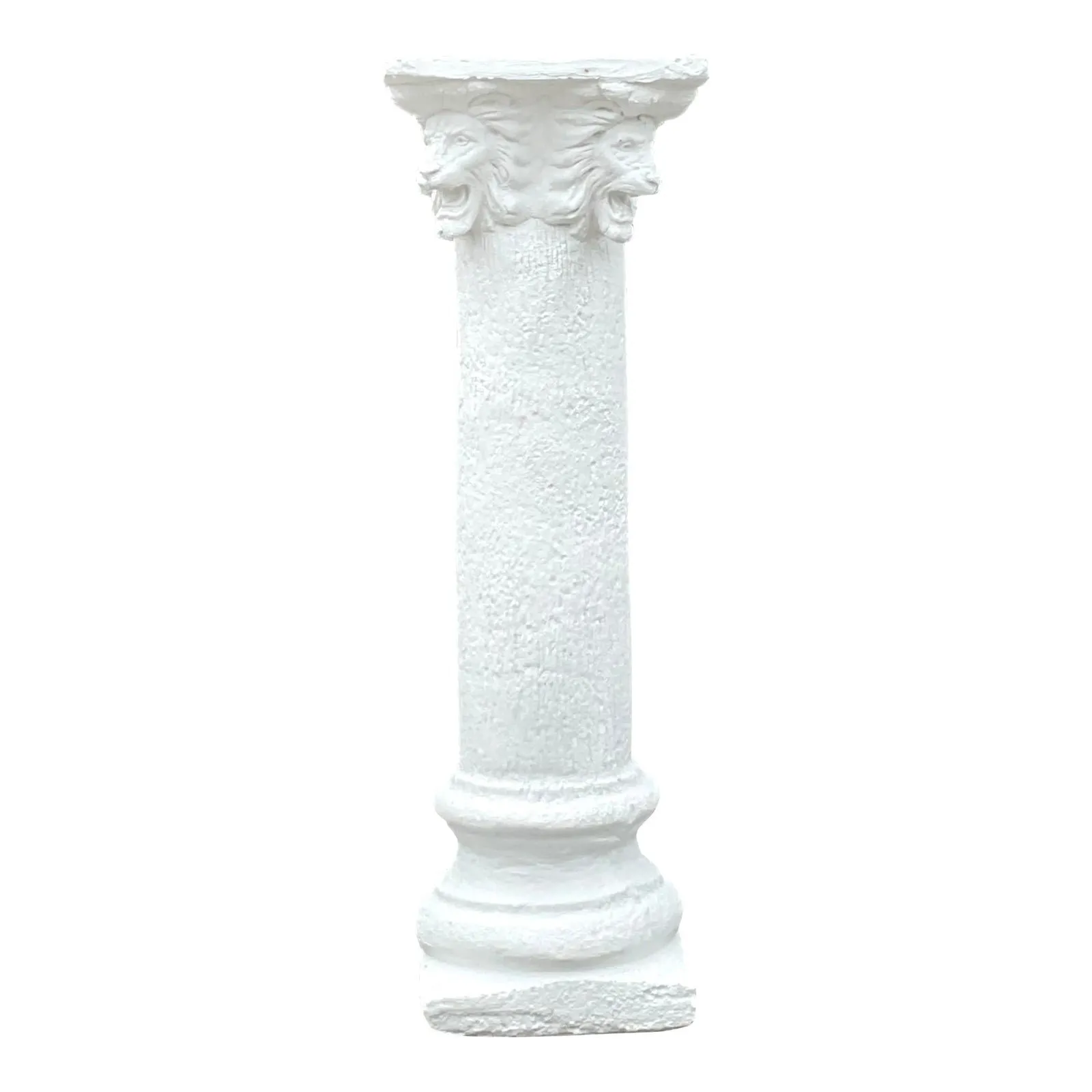 Vintage Boho Lions Head Cast Cement Column