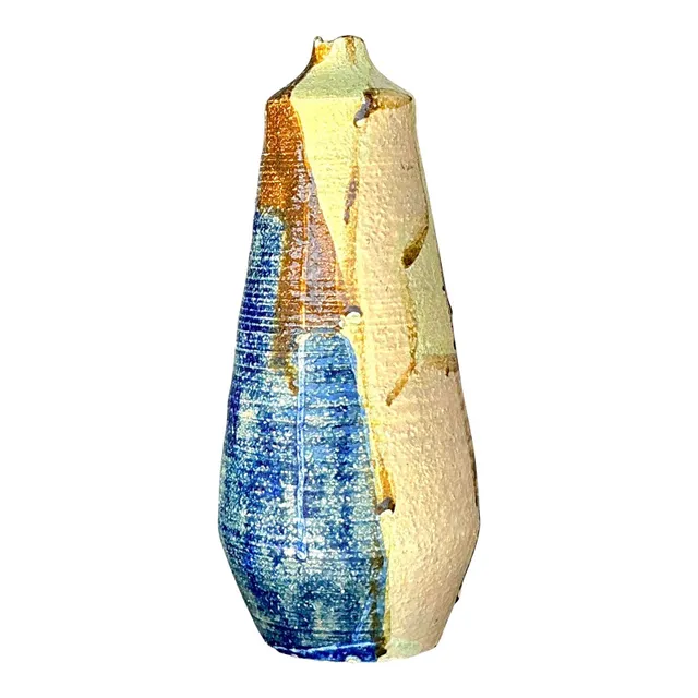 Vintage Boho Original Studio Pottery Vase - Pottery, 4.5W x 10.5H — additional photo 1