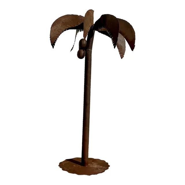 Vintage Monumental Patinated Metal Palm Tree — additional photo 1