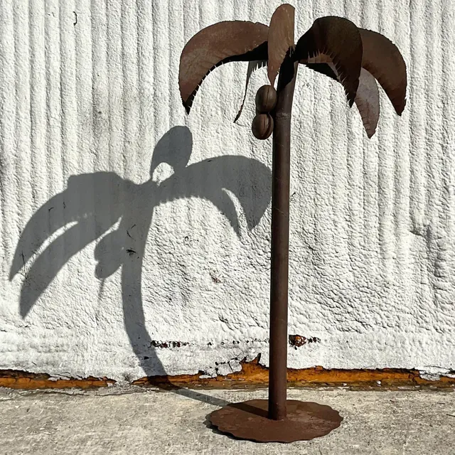 Vintage Monumental Patinated Metal Palm Tree — additional photo 4