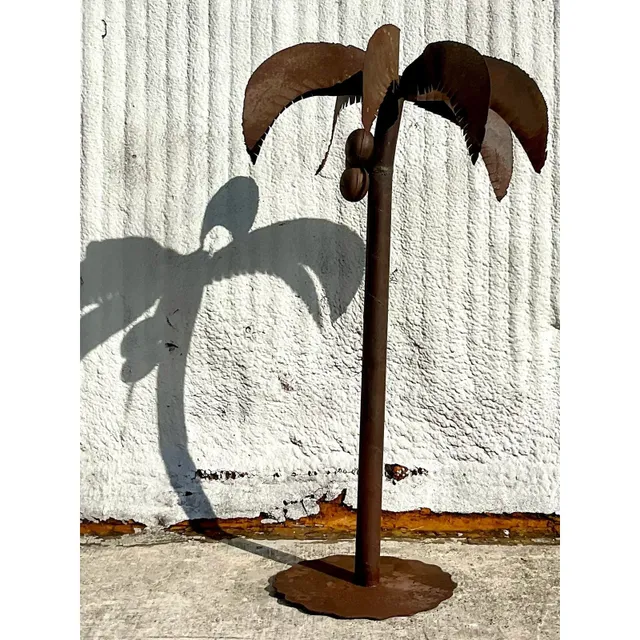 Vintage Monumental Patinated Metal Palm Tree — additional photo 6