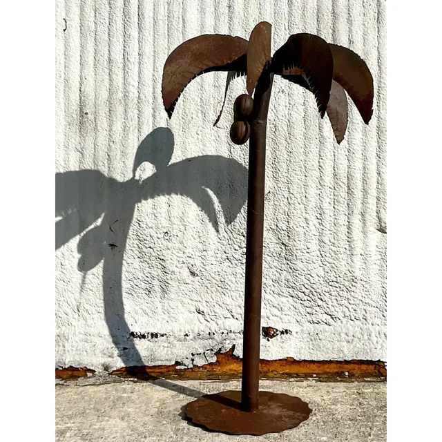 Vintage Monumental Patinated Metal Palm Tree — additional photo 7