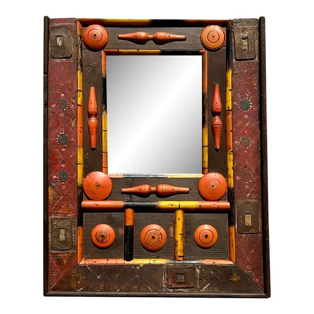 Vintage Boho Found Object Assemblage Mirror — additional photo 1