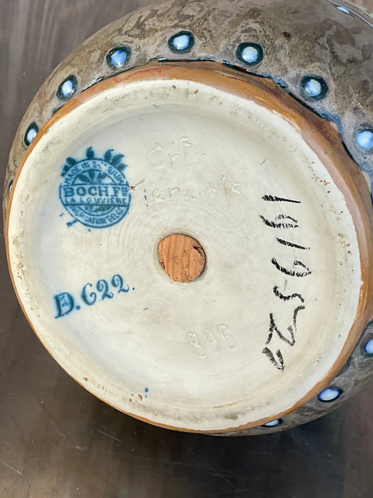 Vintage Boho Charles Catteau for Boch Freres Keramis Hand Painted Vase — additional photo 7