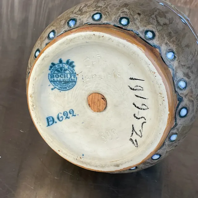 Vintage Boho Charles Catteau for Boch Freres Keramis Hand Painted Vase — additional photo 8