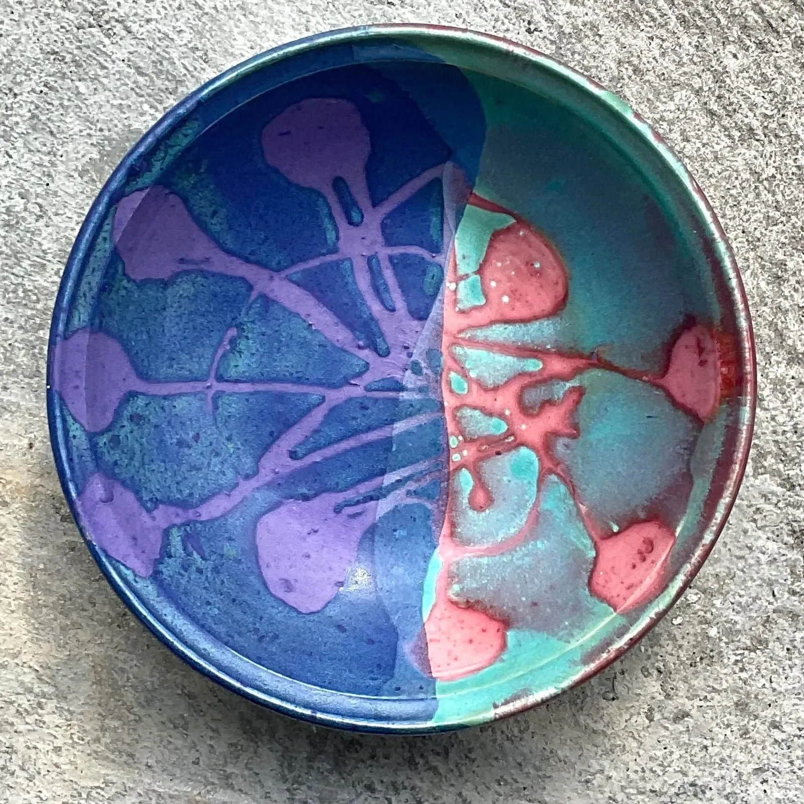 Vintage Boho Signed Studio Pottery Bowl — additional photo 2